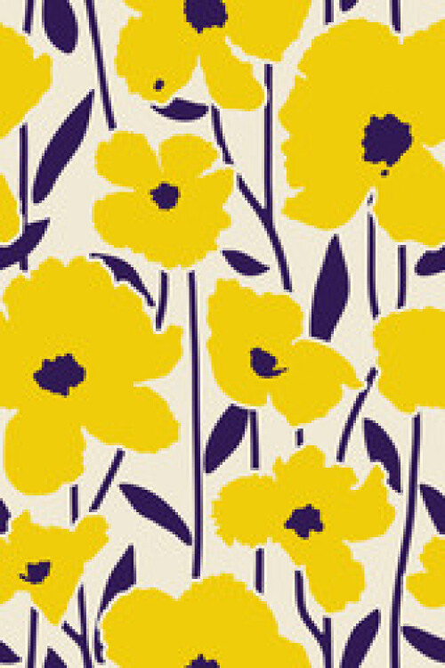 Image of tropical flowers minimal pattern printed on Printed Glass Basin Splashbacks