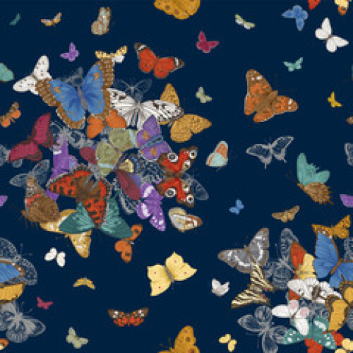 Image of Butterflies. Seamless pattern. Vector vintage classic illustration. Colorful. Vivid color printed on Printed Glass Basin Splashbacks
