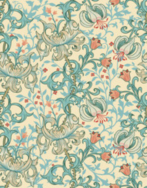 Image of seamless pattern with Victorian flowers in the style of William Morris printed on Printed Glass Basin Splashbacks