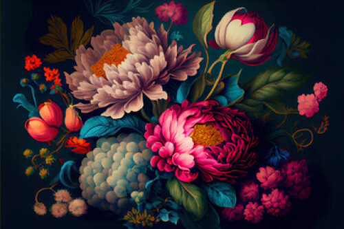 Image of Vintage spring flowers printed on Printed Glass Basin Splashbacks