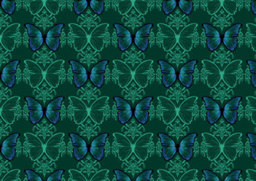 Image of Gothic butterflies pattern as victorian wallpaper printed on Printed Glass Splashbacks