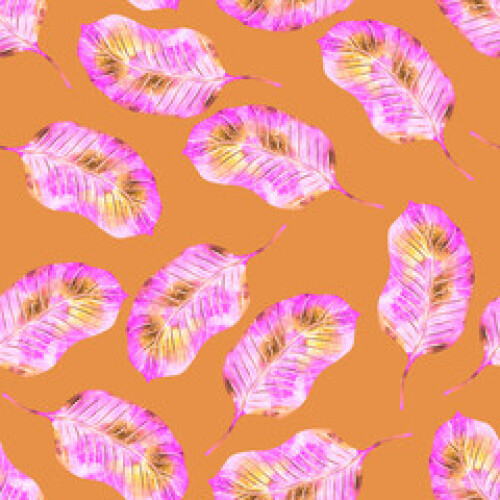 Image of Watercolor seamless pattern with colorful abstract tropical leaves. Bright summer print with exotic plants. Creative trendy botanical textile design.	 printed on Printed Glass Basin Splashbacks