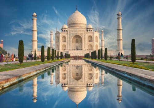 Image of Taj Mahal India, Agra. 7 world wonders. Beautiful Tajmahal trave printed on Printed Glass Basin Splashbacks