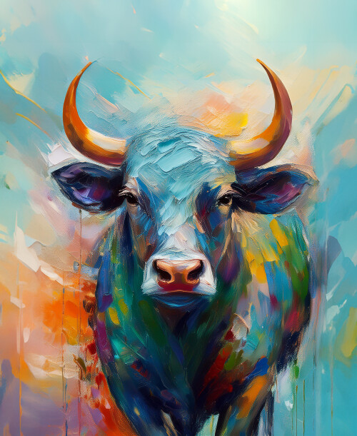 Image of bull in the field printed on Printed Glass Basin Splashbacks